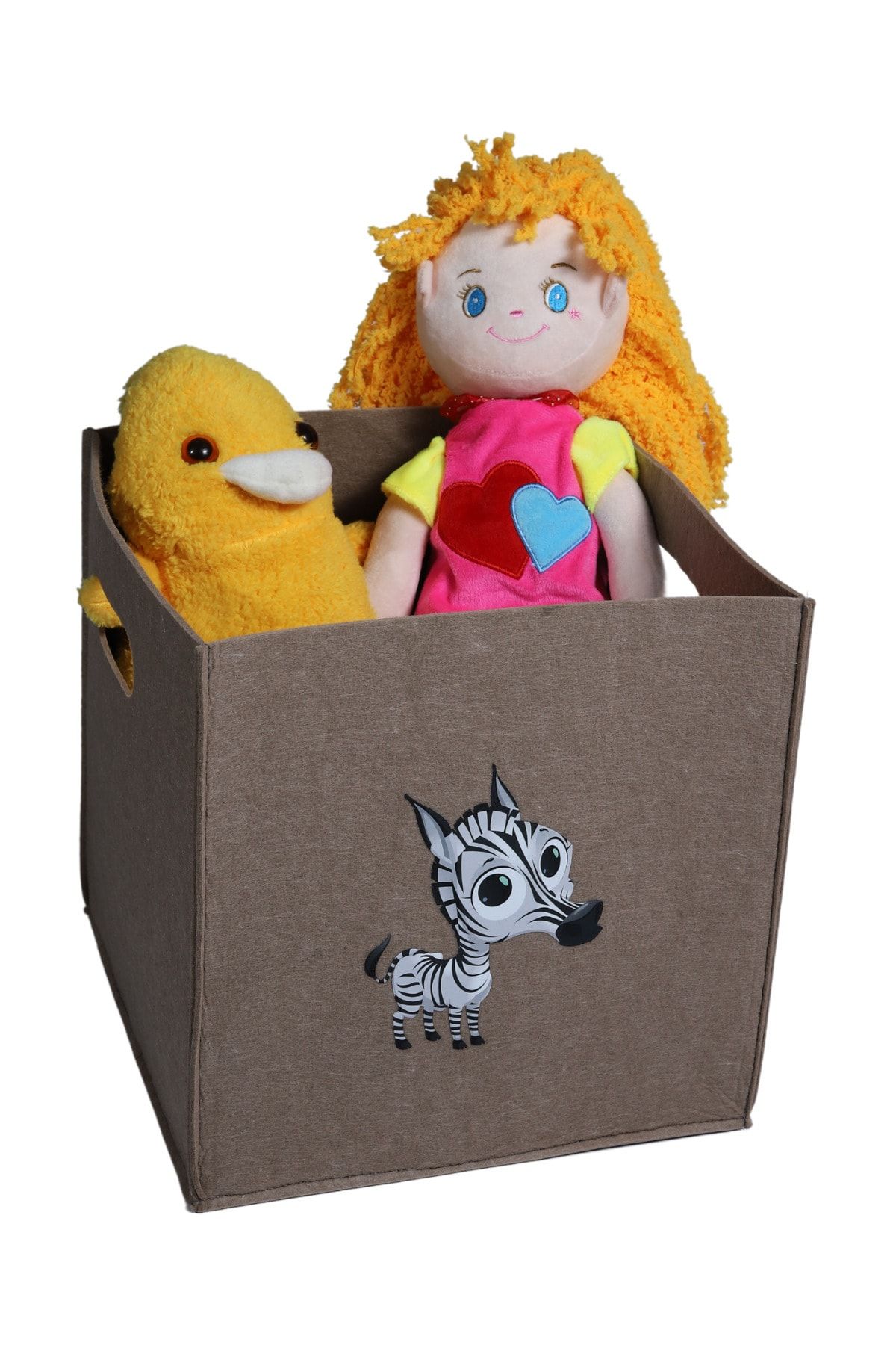 Brand Guard Çok Amaçlı Keçe Organizer Sepet Seti Çocuk Odası Oyuncak Sepeti // 30x30x30 cm Zebra