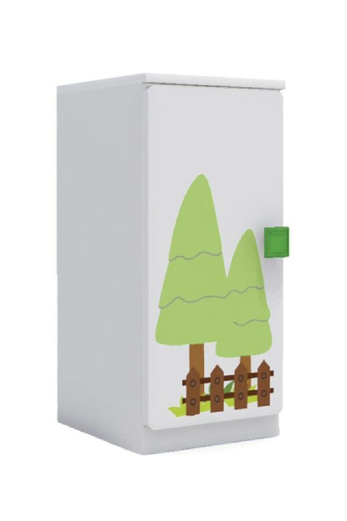 WoodyLife Tek Kapaklı Çocuk Odası Anaokulu Kreş Dolap Çiftlik Temalı