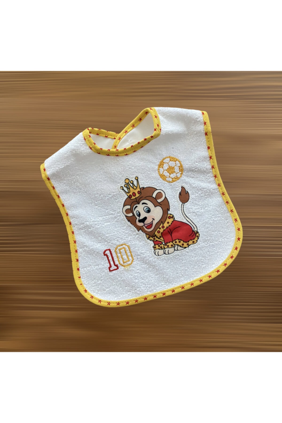 nikuby Neşeli Sarı Kırmızı Aslan Yakadan Cırtlı Önlük