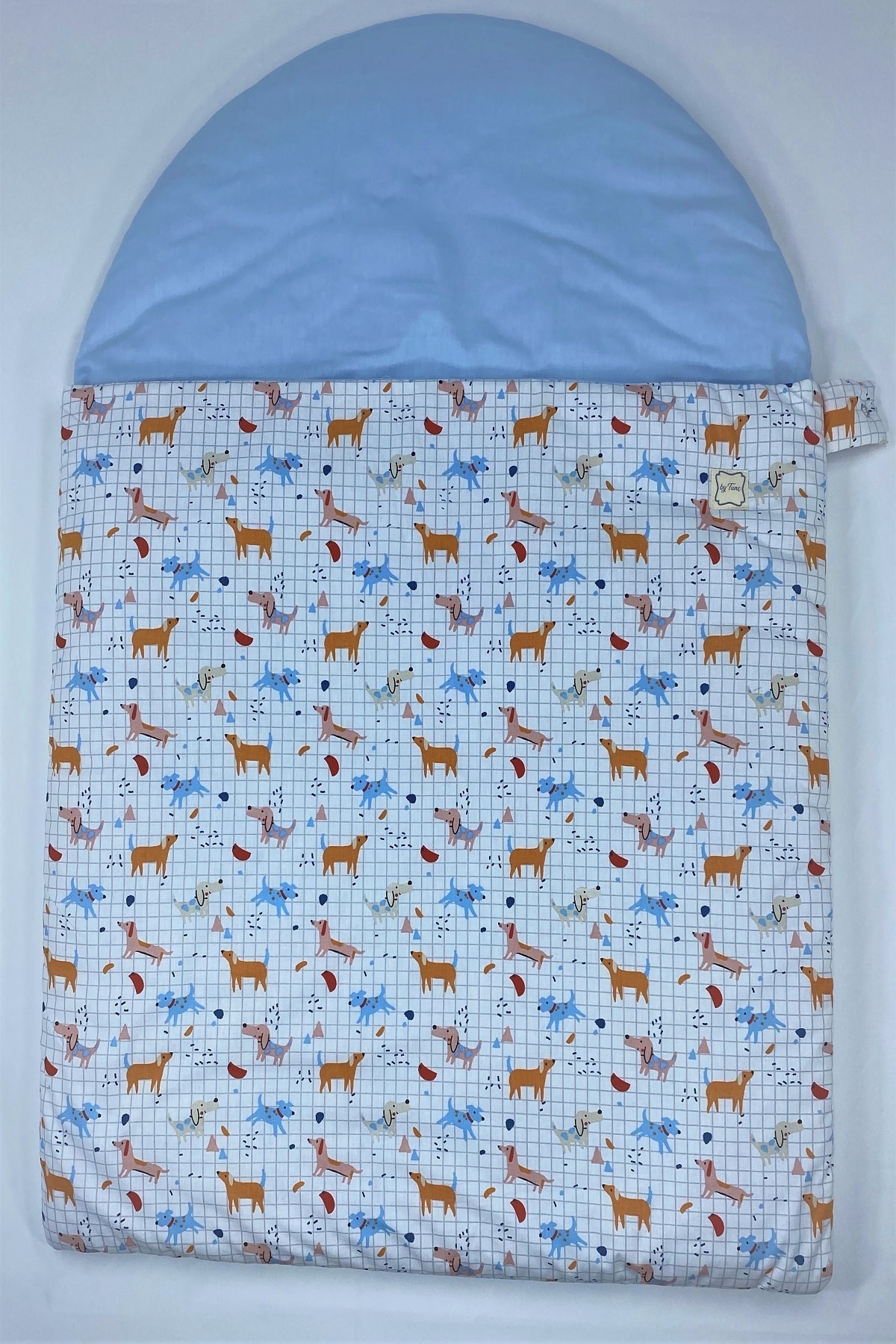 By Tunç Geometrik Sevimli Köpek Desenli Bebek Uyku Tulumu