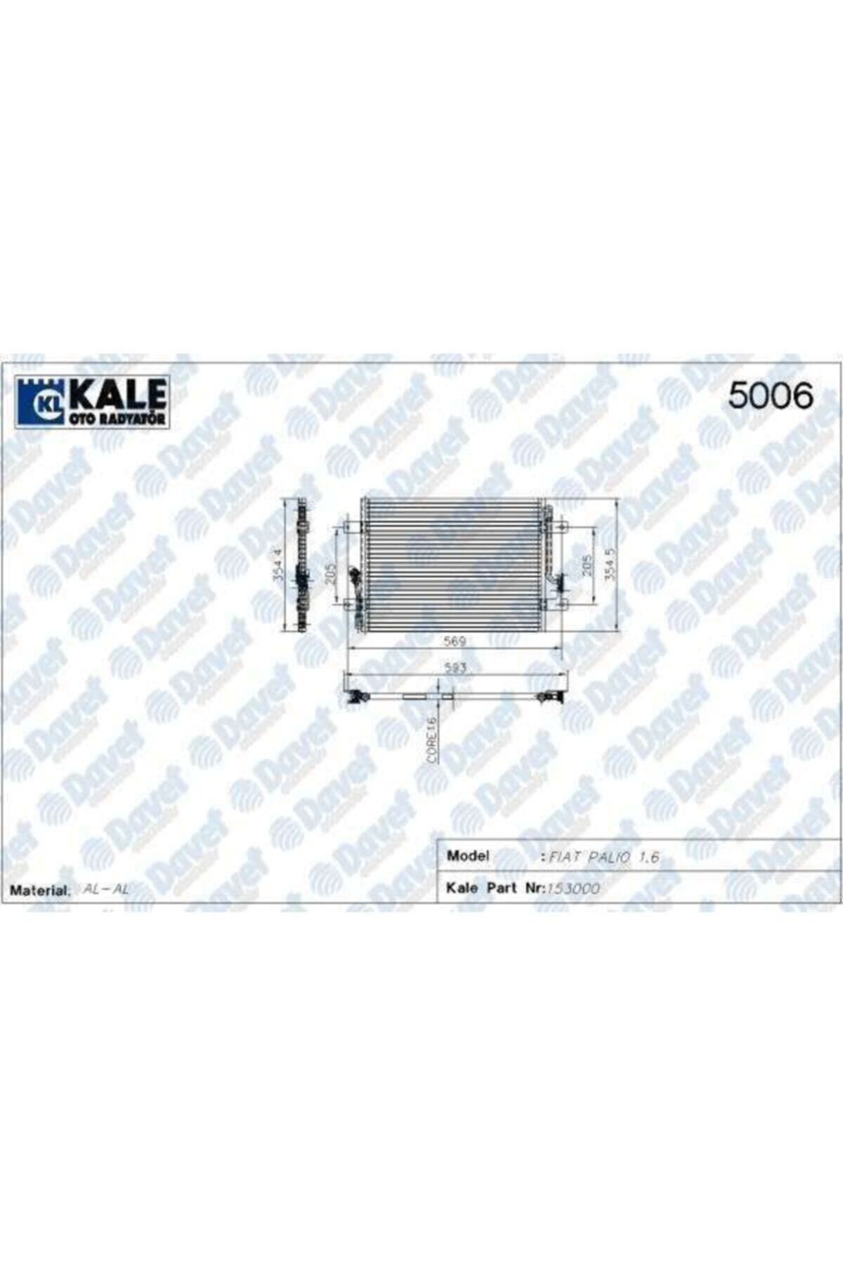 Parçafoni Klıma Kondenserı 1 Sıra Alb Sıstem Albea 1.2-1.6 445x350x16 Kurutucu Ile