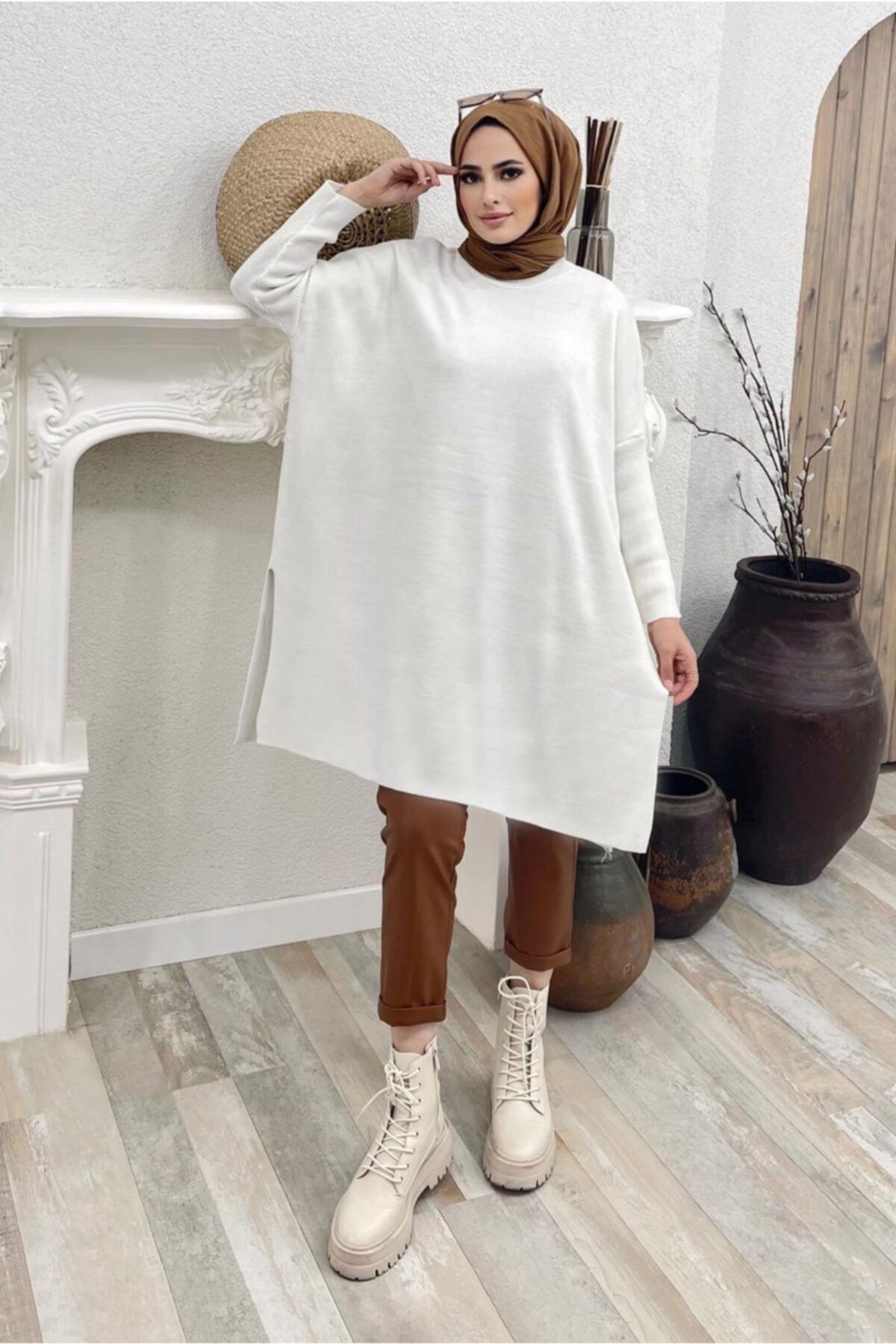 TRENDTESETTÜR Balıkçı Yaka Triko Tunik 6304