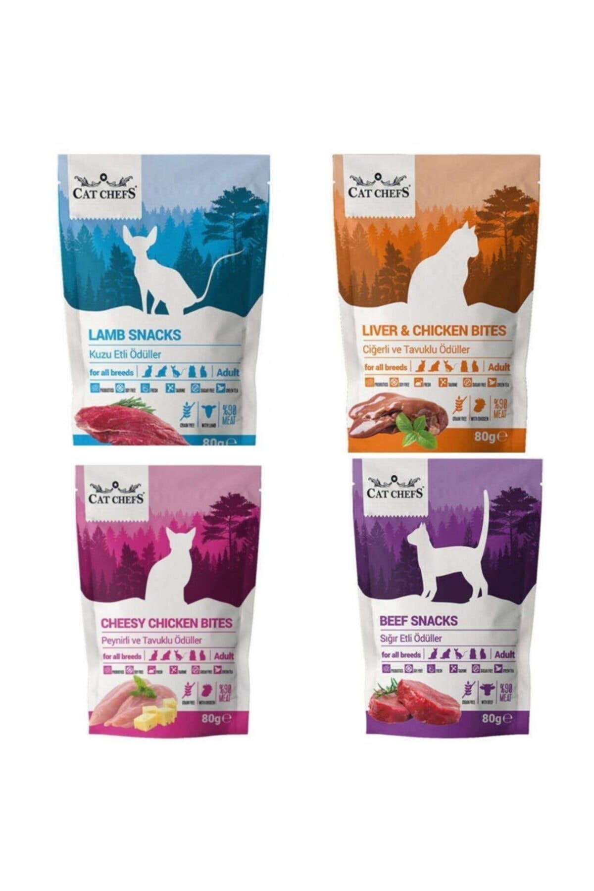 Cat Chefs Karışık Kedi Ödül Maması 80 Gr 4 Adet