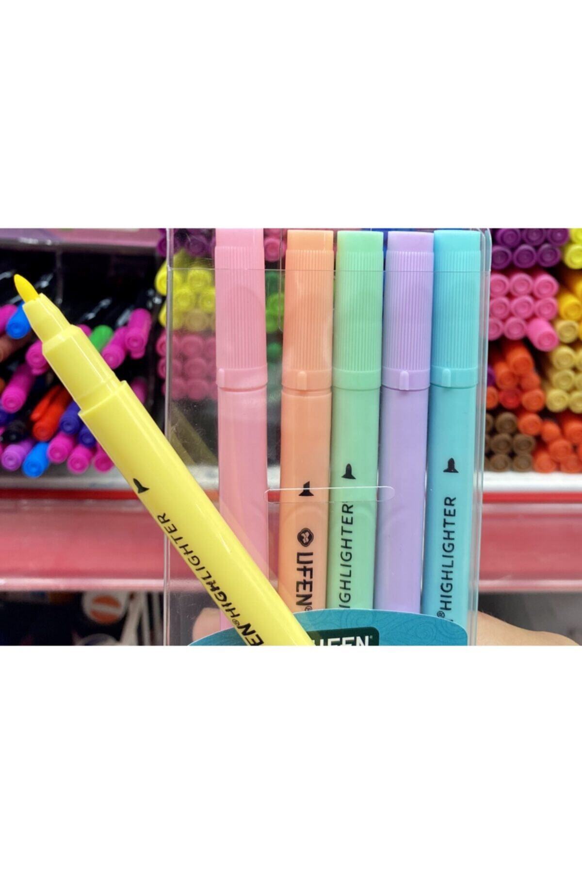 shuras colors Soft Renkler Iki Taraflı Fosfor Kalem 6lı