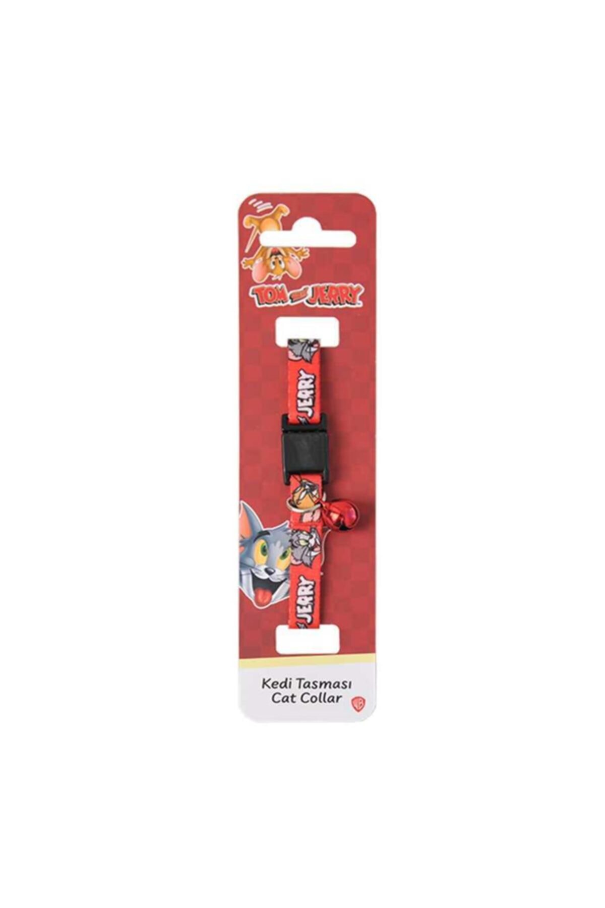 Tom and Jerry Tom & Jerry Kırmızı Desenli Güvenlik Kilitli Ayarlanabilir Yumuşak Doku Kedi Boyun Tasması 22-30 Cm