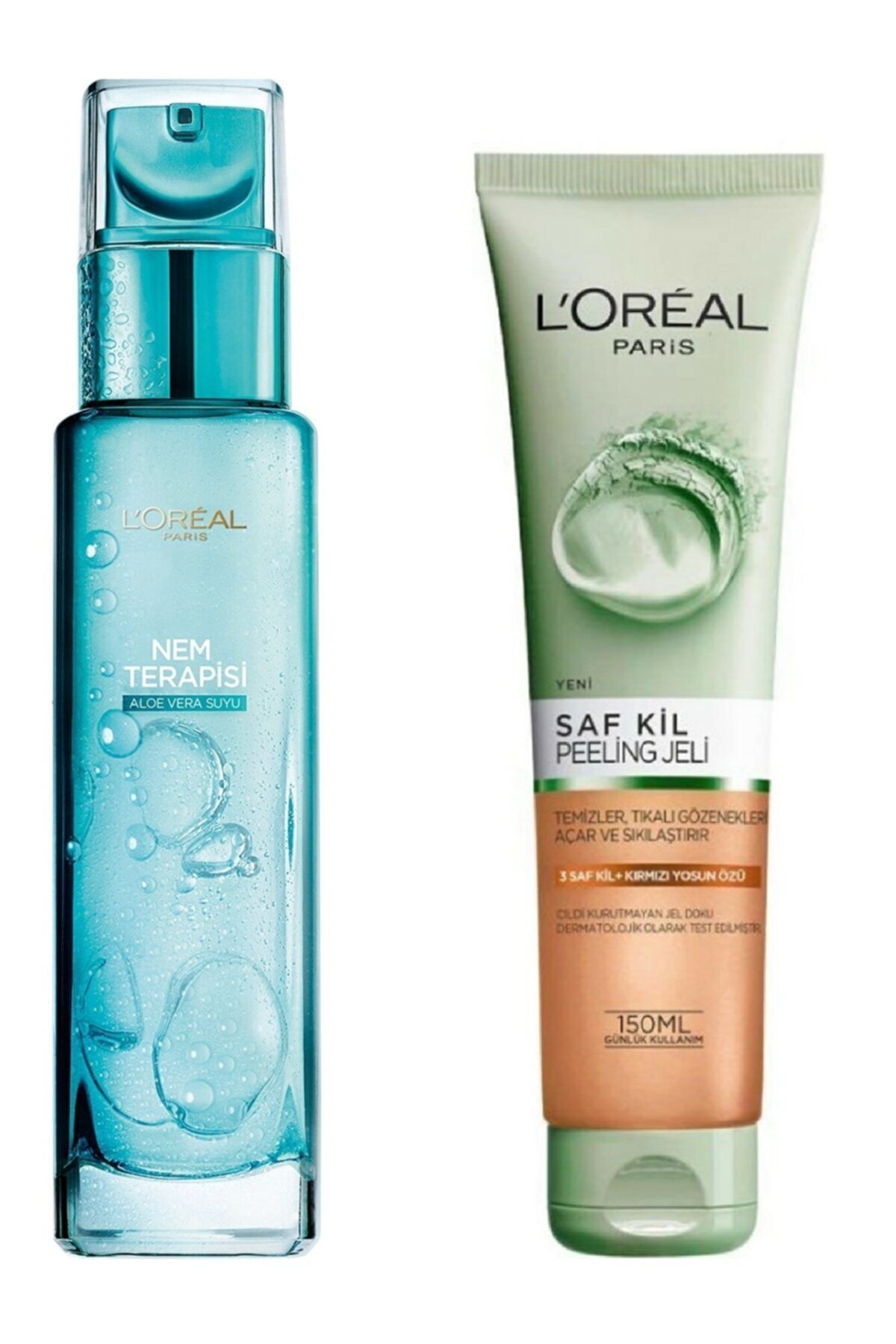 L'Oreal Paris Saf Kil Peeling Yüz Temizleme Jeli Ve Nem Terapisi Aloe Vera Suyu Normalden Karmaya Ciltler