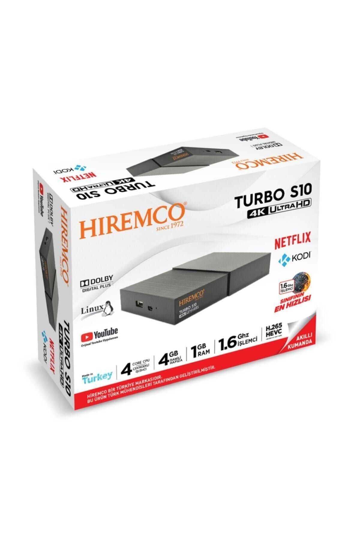 Hiremco S10 Turbo 4k Uydu Alıcısı  Dolby Digital Netflix Youtube-1 Yıl Free Tv