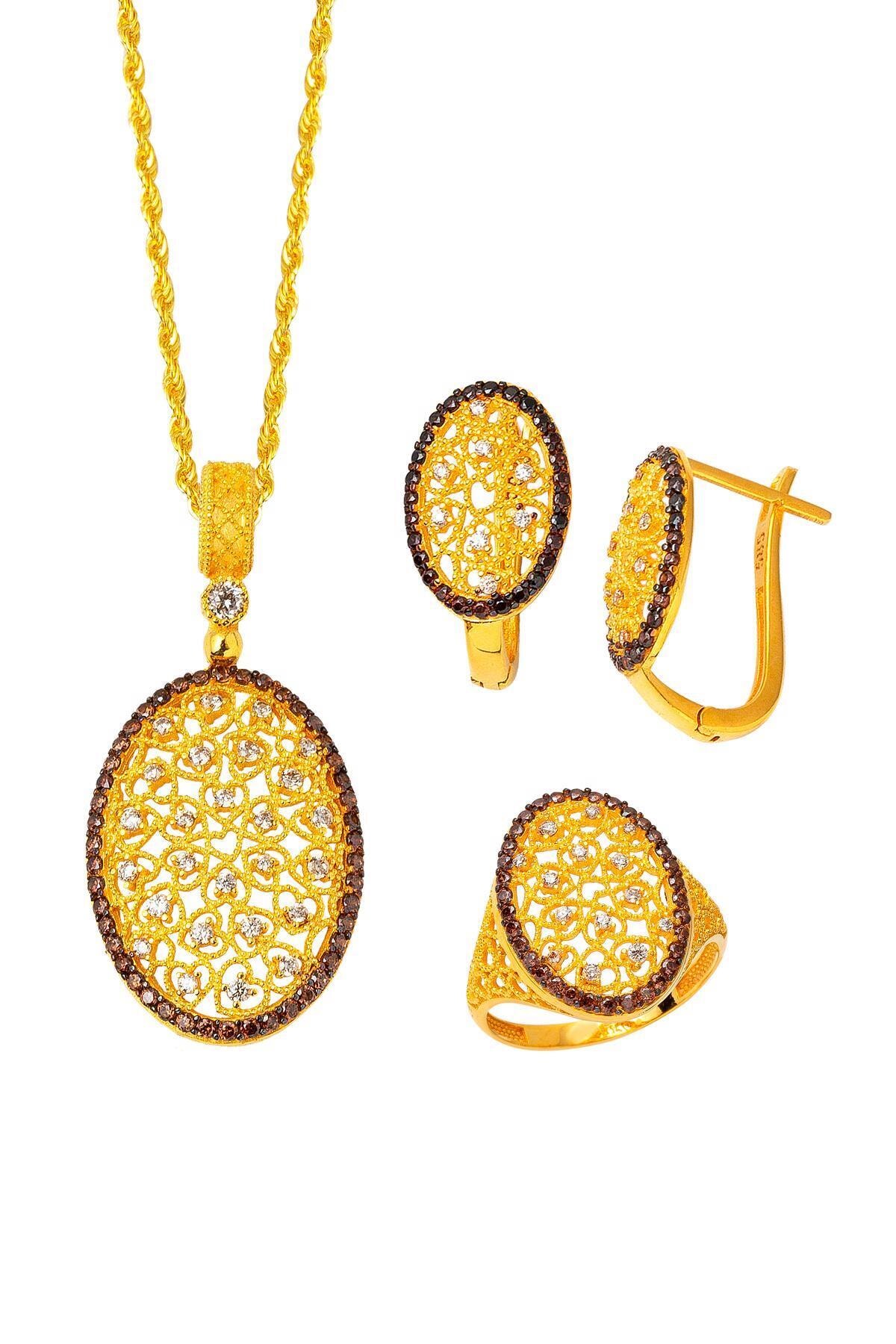 Bilezikci Kalpli Yaşam Çiçeği Altın Takı Seti