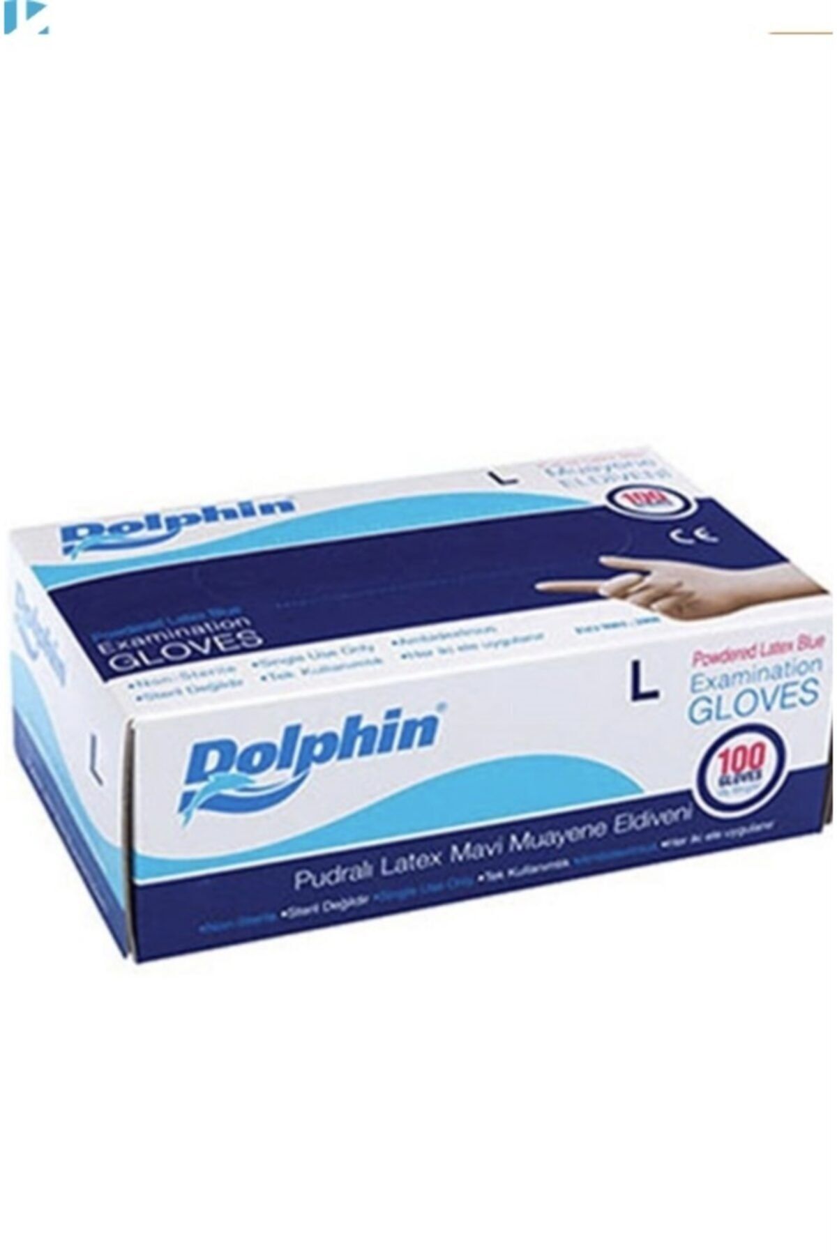 Dolphin Mavi Lateks Eldiven Pudralı Large Paket
