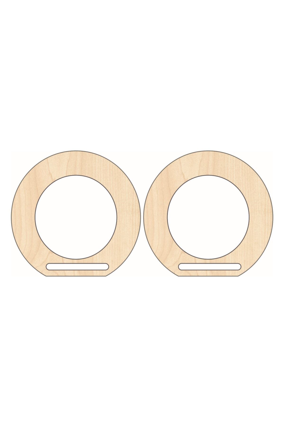 saray lazer Ahşap Çanta Kulp Model 43 - 15x15 - Akçaağaç - Çift