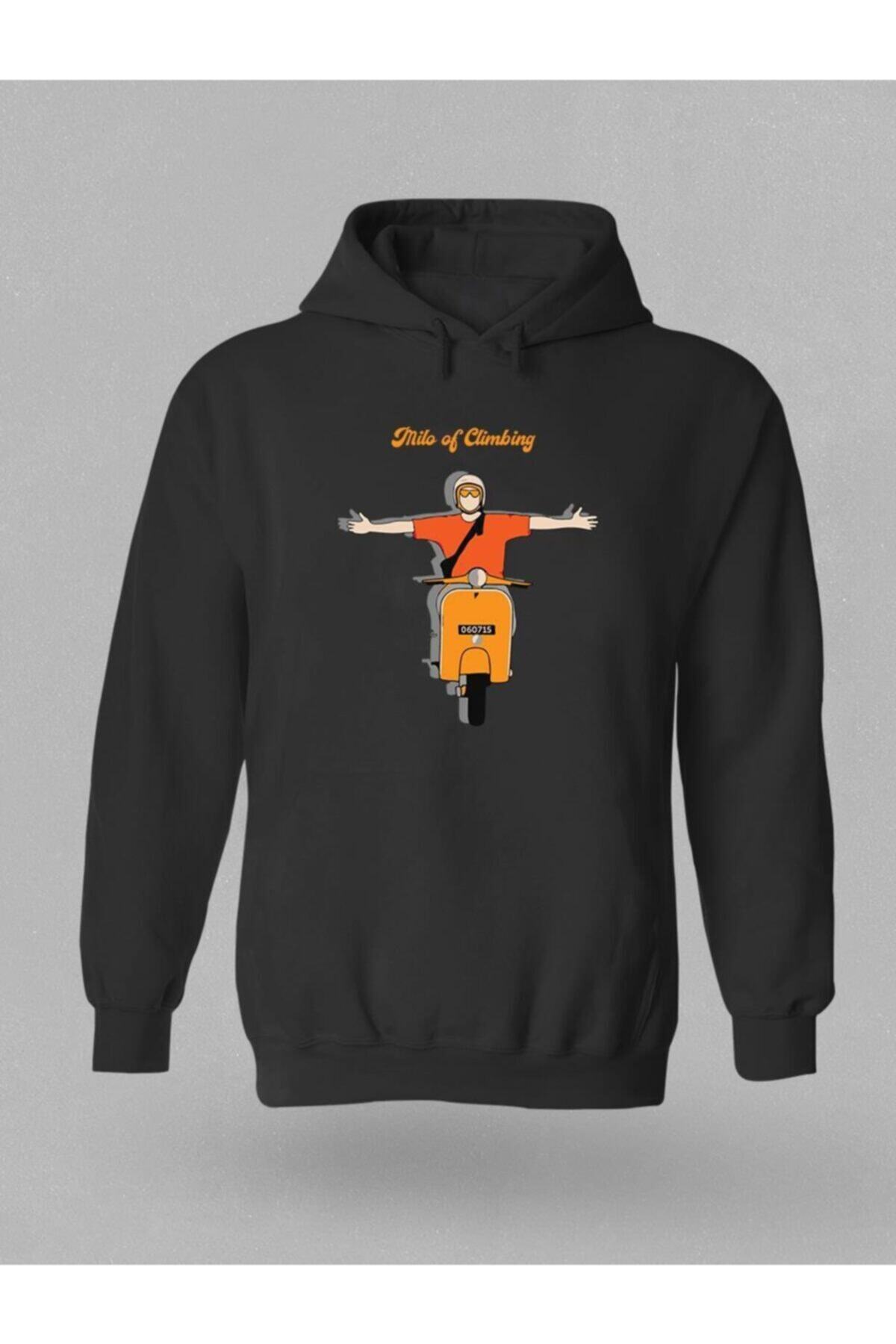Milo Of Climbing Unisex Umea Kamp Temalı Baskılı Kapşonlu Hoodie - B