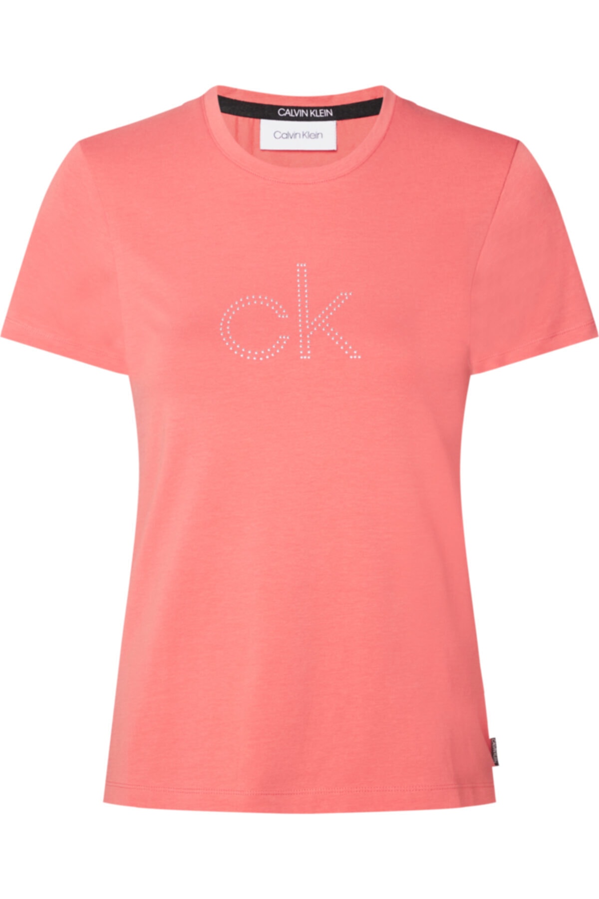 Calvin Klein Kadın Pembe Ck Stud Logo T-shırt Tshirt