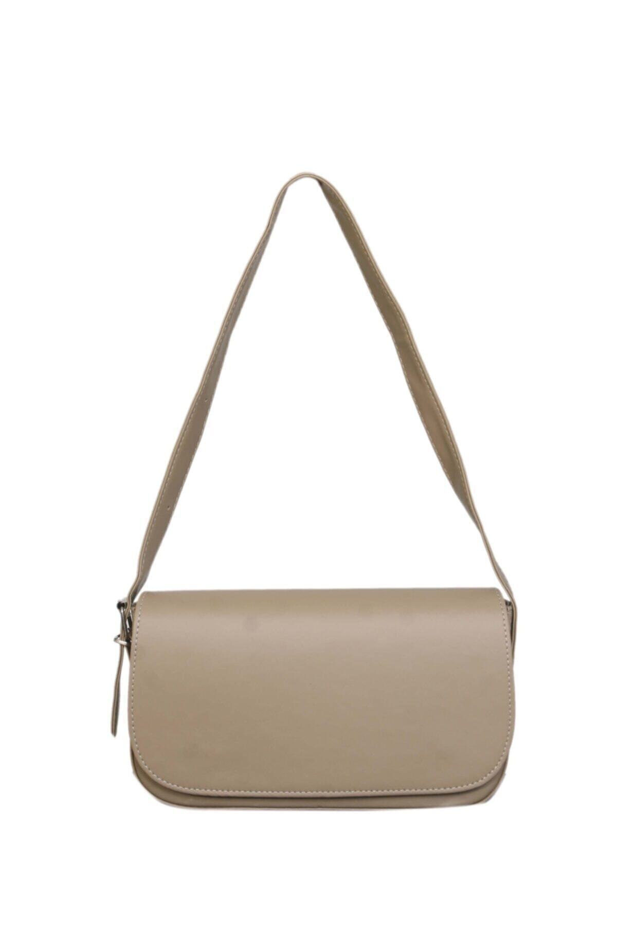 bag&more Kadın Vizon Kapaklı Baget Çanta