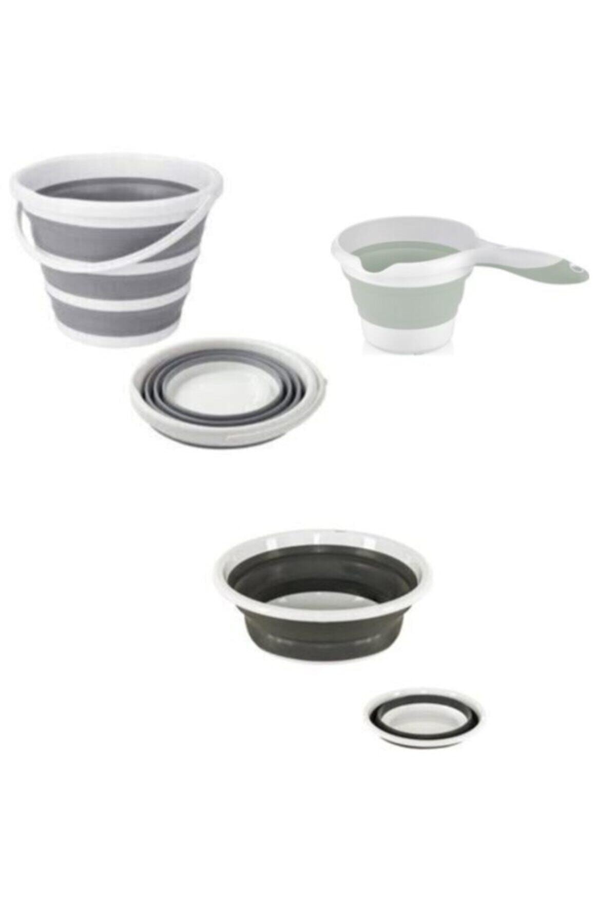 Miami Home 3 Lü Katlanır Set Kova Badya Maşrapa