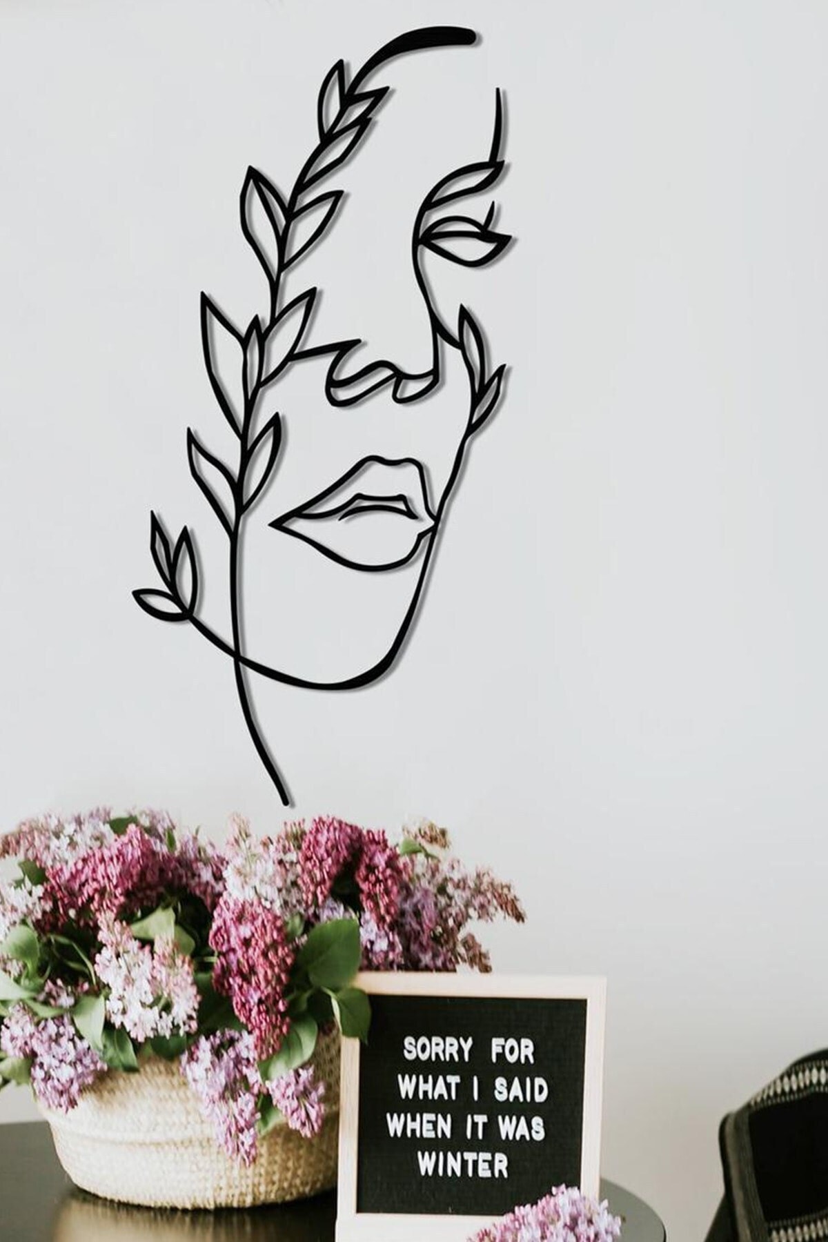 NT Handmade Siyah Kadın Ahşap Silüet Mdf Duvar Dekoru