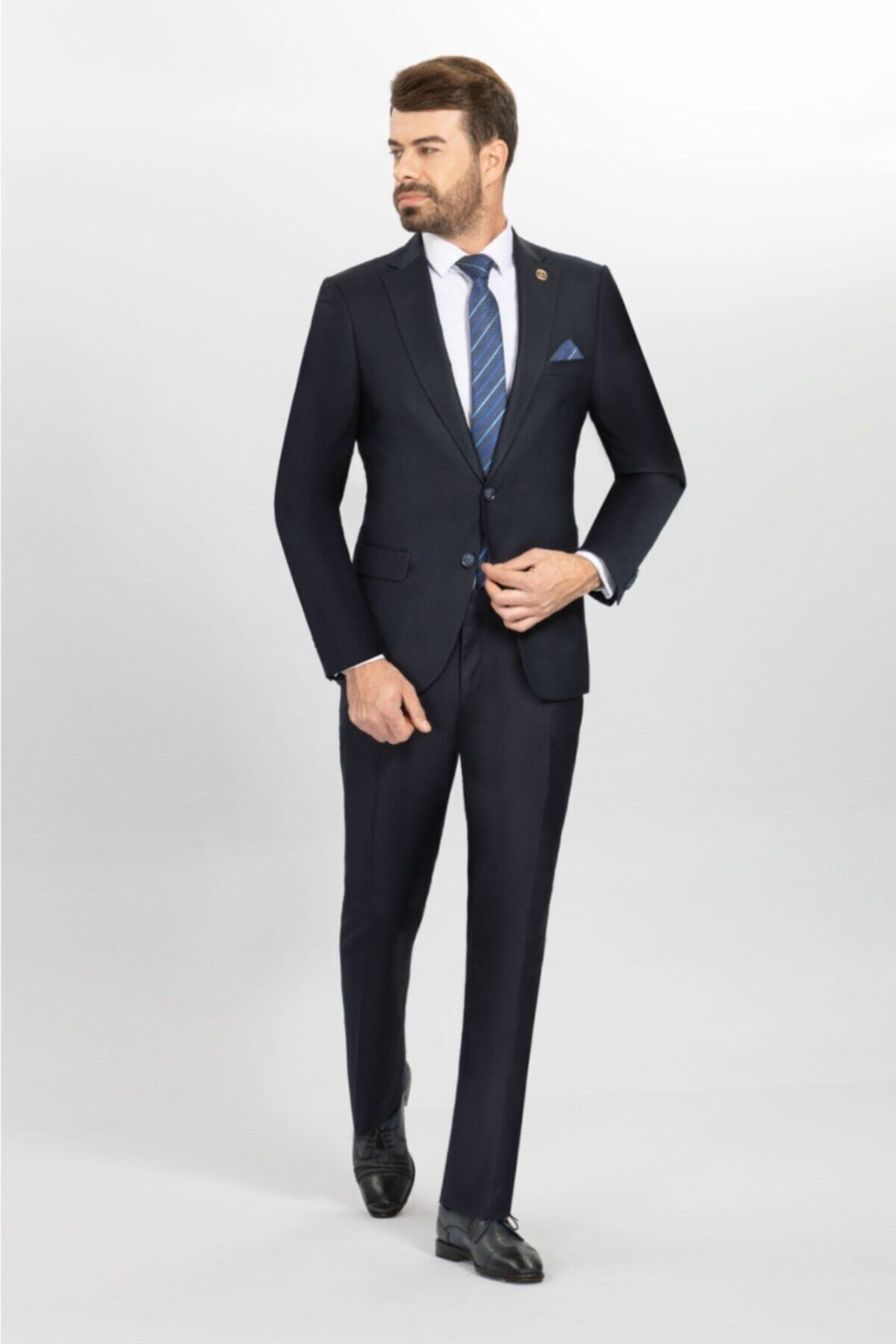 BELFOR Slimfit Düz Takım Elbise