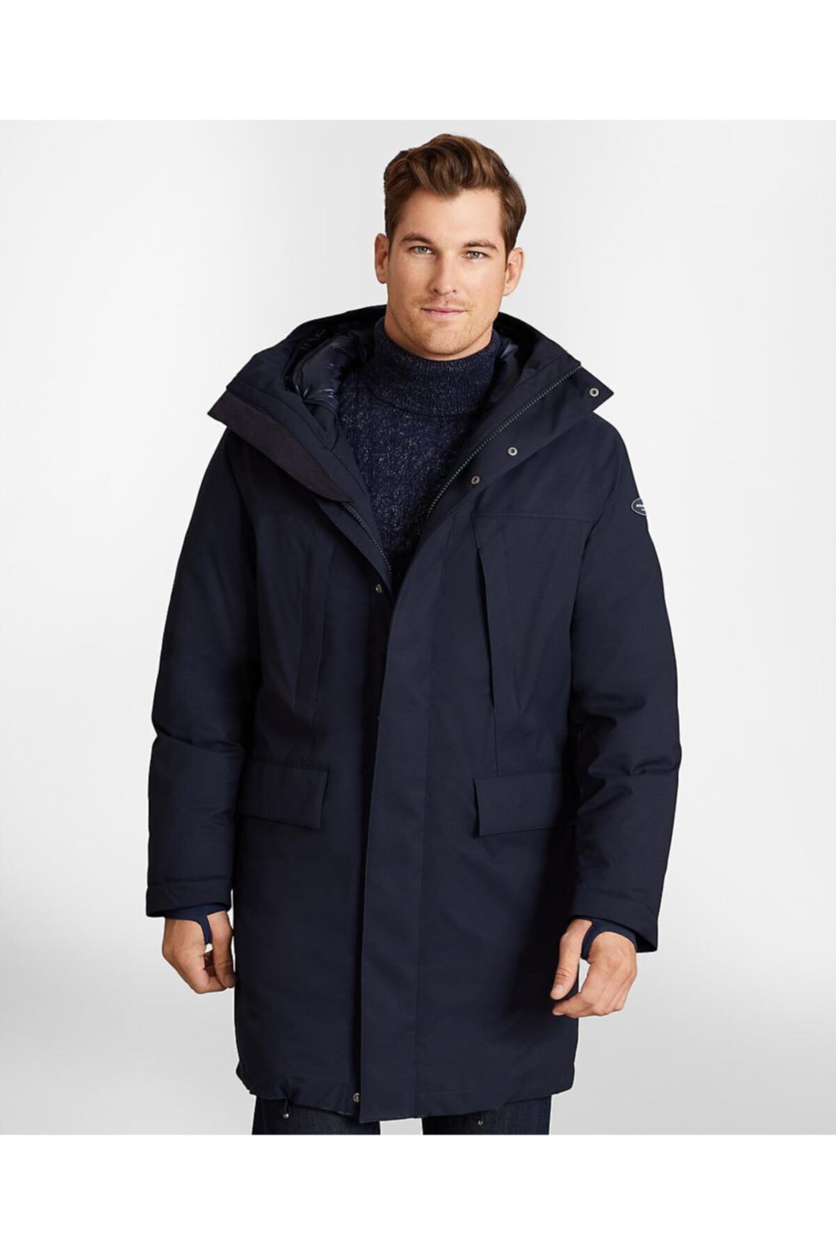 BROOKS BROTHERS Out Ml Hooded Technical Parka Brooks Navy