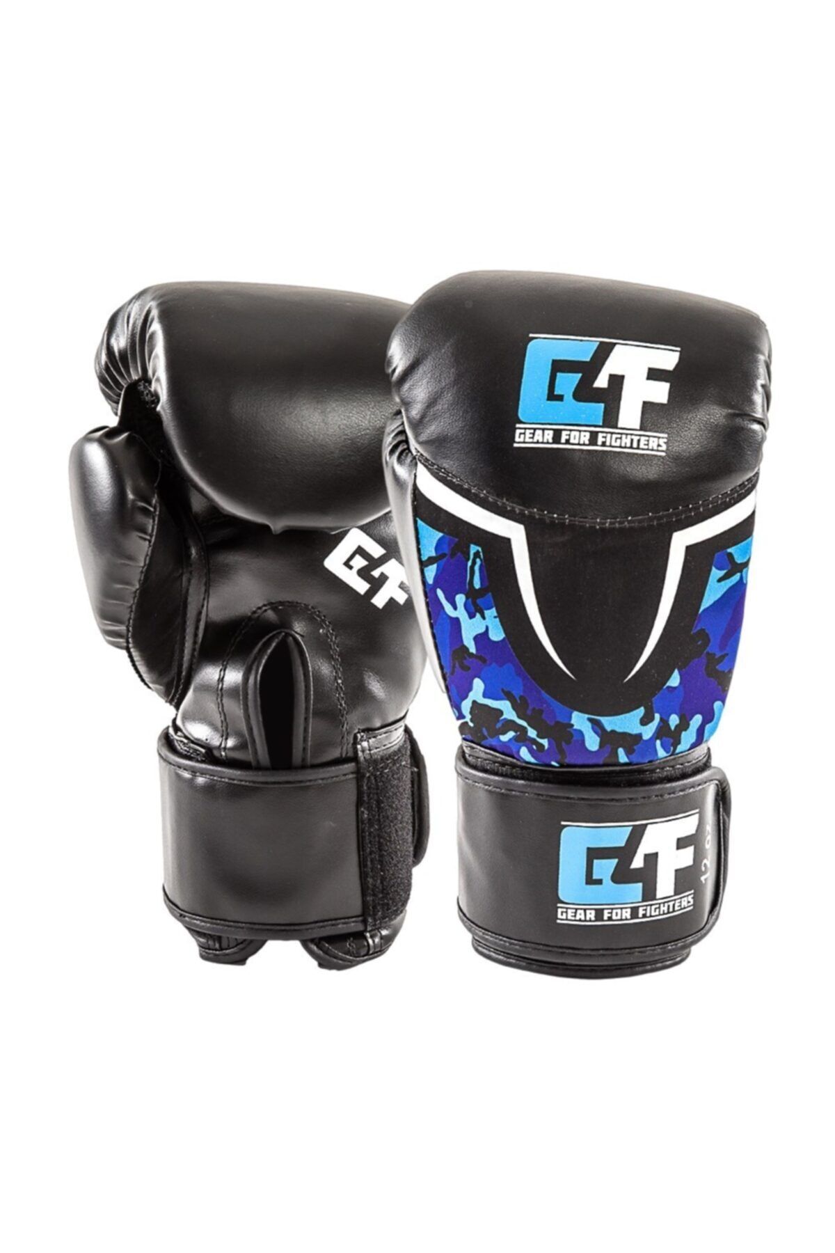 GEAR FOR FIGHTER G4f Profesyonel Boks Kick Box Eldiveni Suni Deri Mavi Kamuflaj Desenli (gf0035)