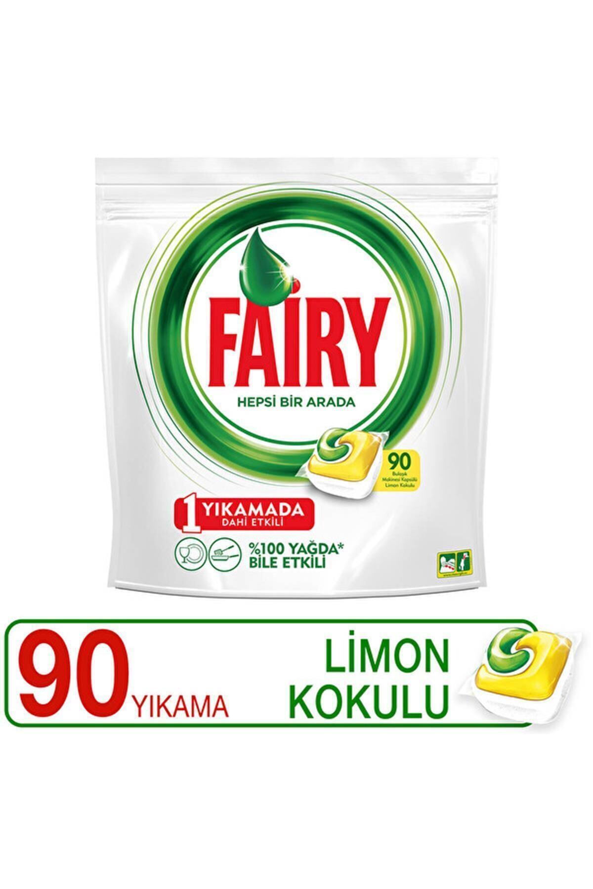 Fairy Hepsi Bir Arada Bulaşık Makinesi Deterjanı Kapsülü Limon Kokulu 90 Yıkama