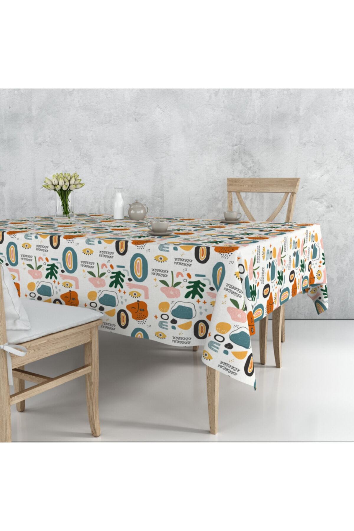 Pilloveland Masa Örtüsü Soyut Desenli 140*180 cm Süet Dokuma