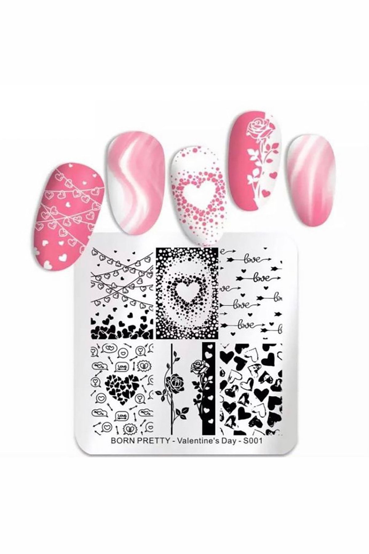 Born Pretty Stamper Desen Plakası Valentınes Day S001