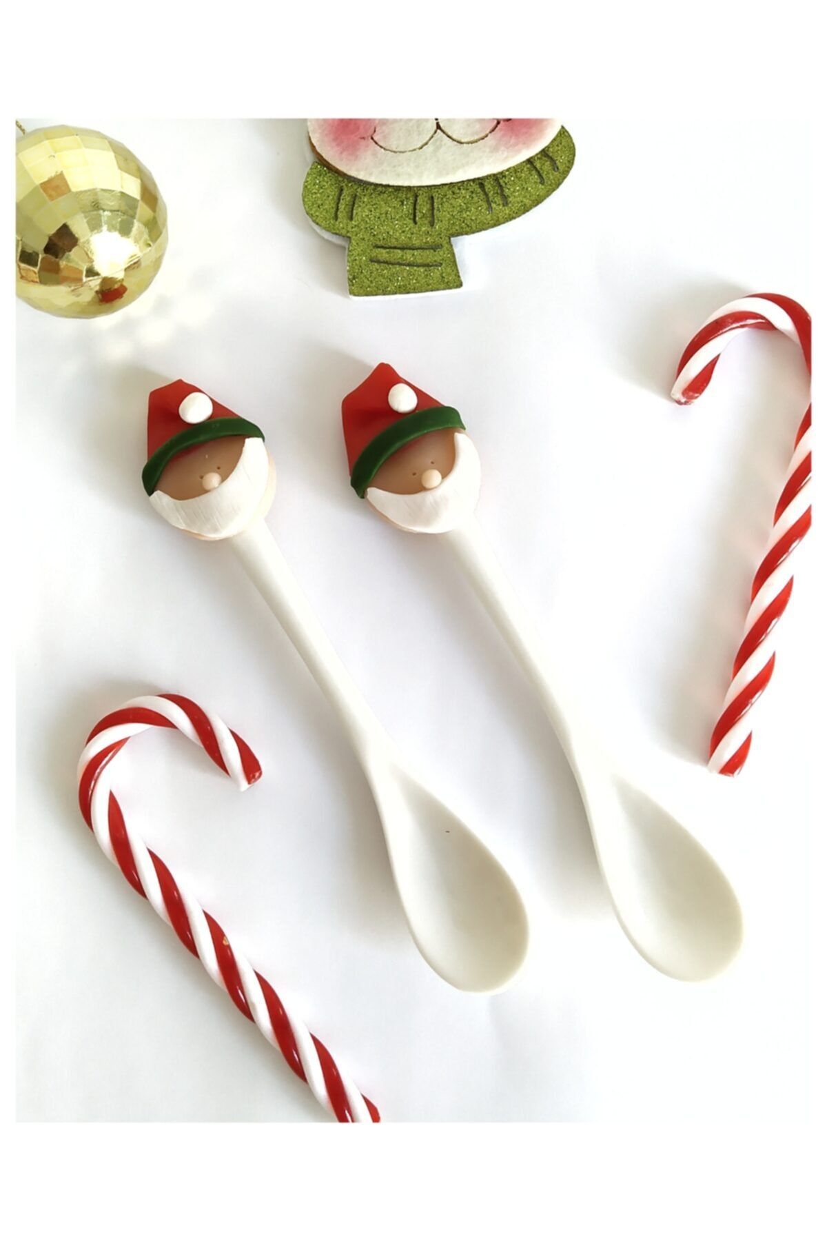 Pötikare Butik Atölye Noel Baba 2'li Porselen Kahve Çay Reçel Kaşığı
