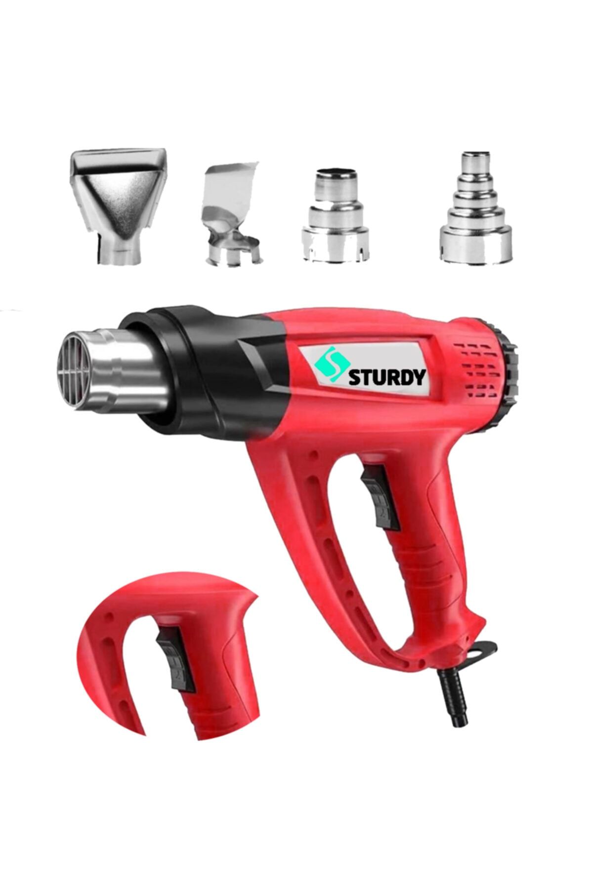 Sturdy Japon Technology N-xc Model 2022 Seri Sıcak Hava Tabancası 3600w 4 Adet Yedek Aksesuarlı