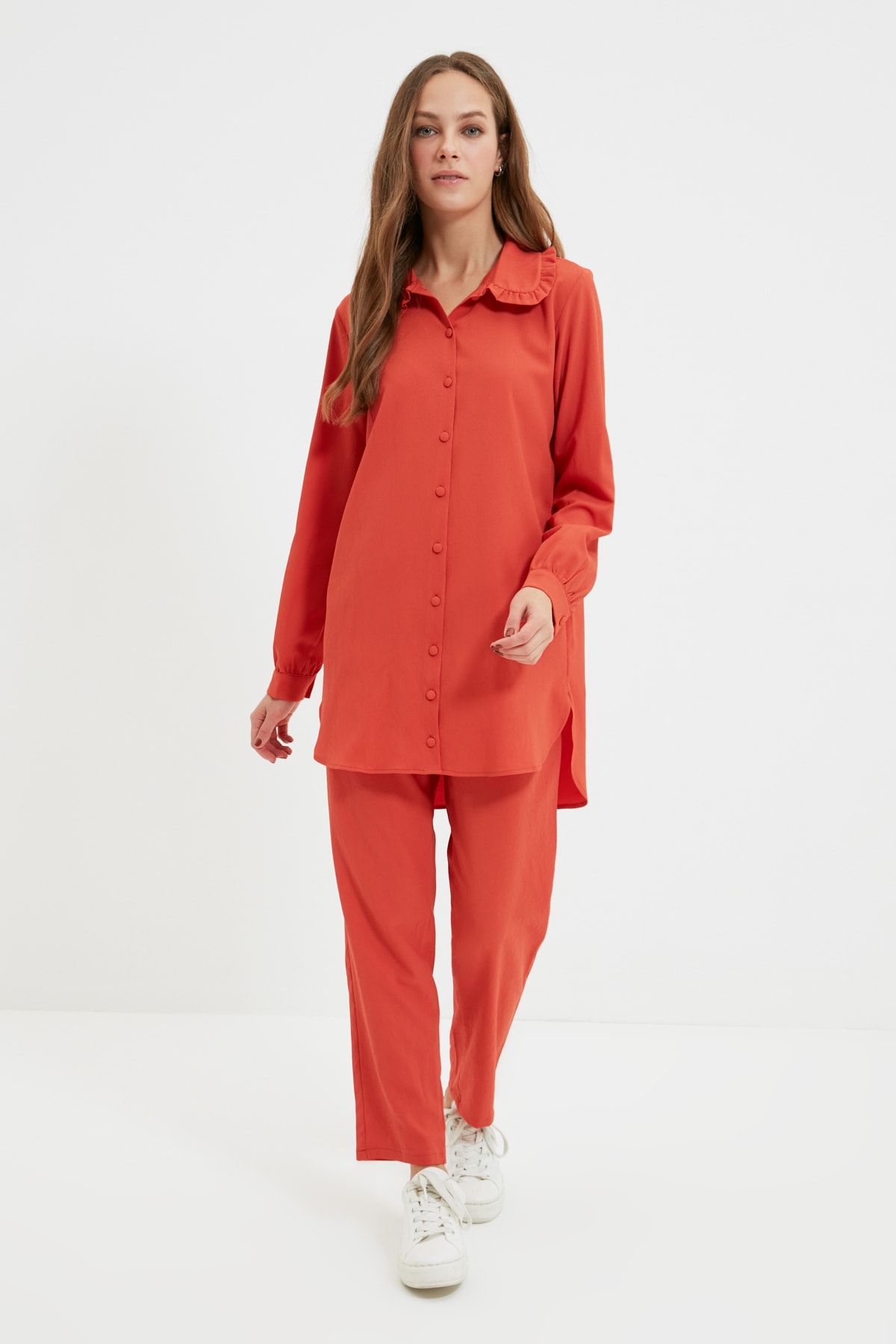 Trendyol Modest Mercan Bebe Yaka Alt-Üst Takım TCTAW22US0088