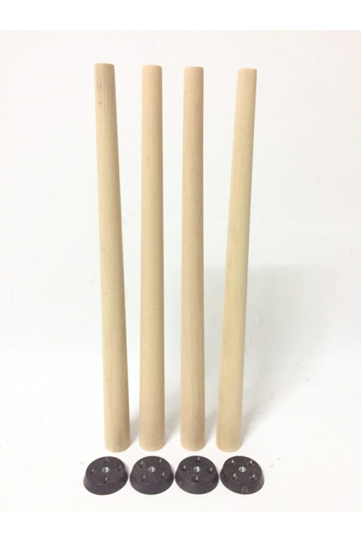 de mavera 4 Adet Ahşap Konik Ayak Sehpa Ayağı 50cm Konik A.