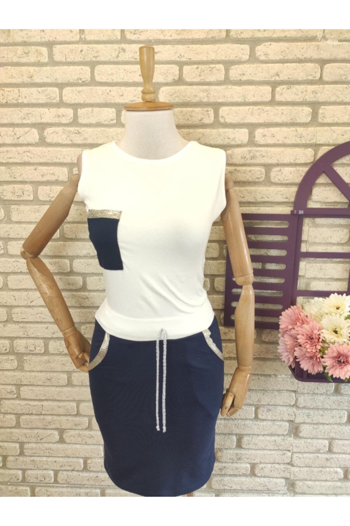 Arya Moda Üst Viskon Alt Iki Iplik Kumaş Ikili Takım Üst 55 Cm Alt 50 Cm
