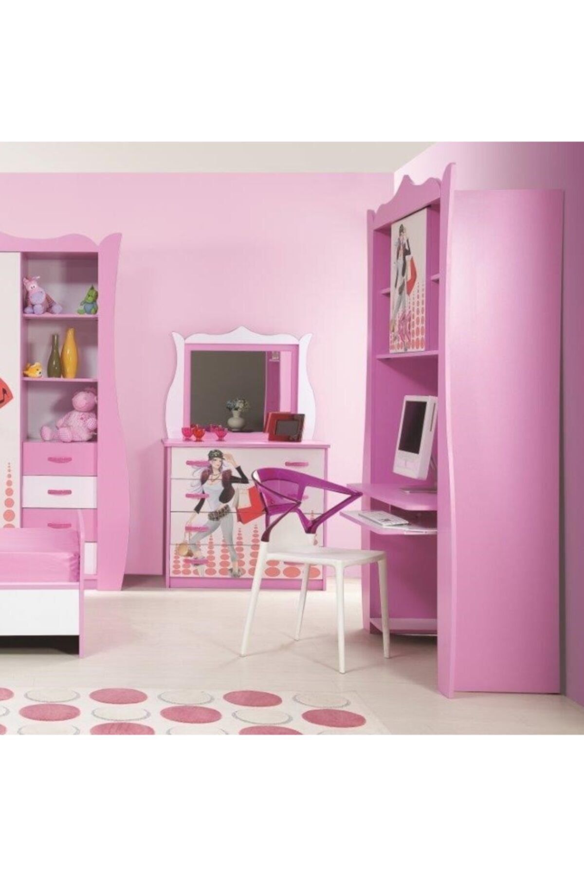 ipek mobilya Candy Genç Odası Çalışma Masası ( Pembe )