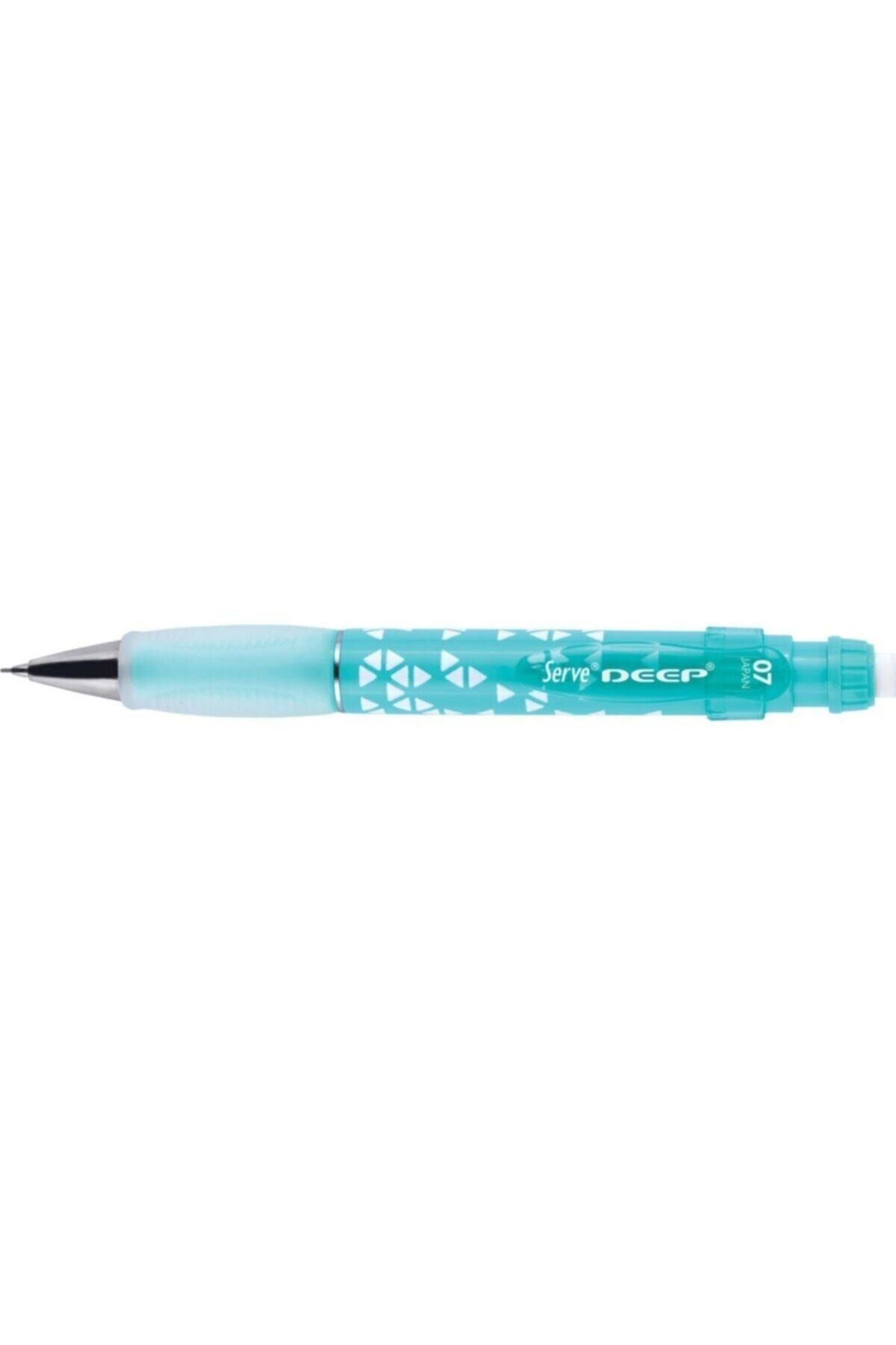 Serve Deep Mekanik Kurşun Kalem 0.7mm - Nane Yeşili Üçgen Baskılı