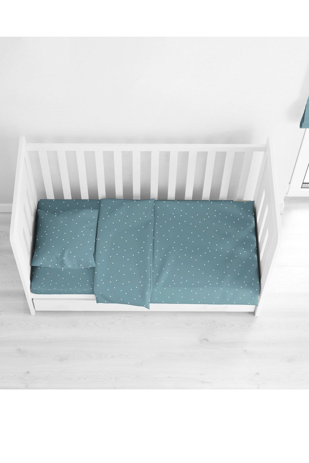 makiteks 100% Pamuk 4 Parça Bebek Nevresim Seti 100x150 Nevresim, 120x180 Çarşaf , 2(35x45) Yastık Kılıfı