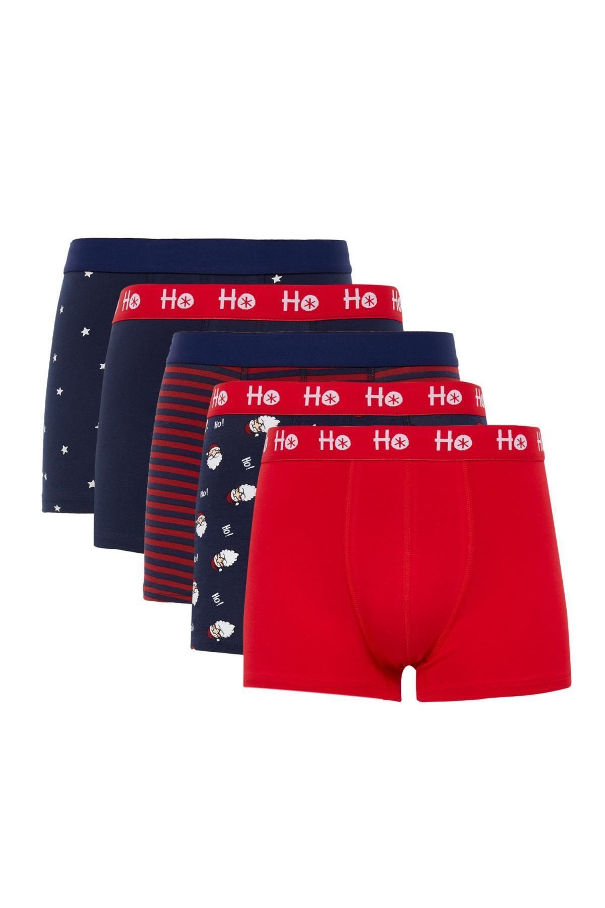 DeFacto Fit Slim Fit Pamuk Elastan 5'li Örme Boxer
