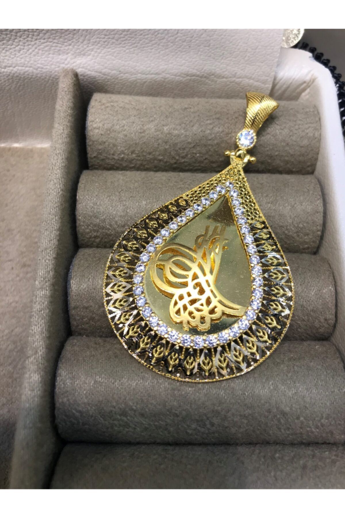 Üresinler Kuyumculuk Tuğralı Madalyon Kolye Büyük Boy
