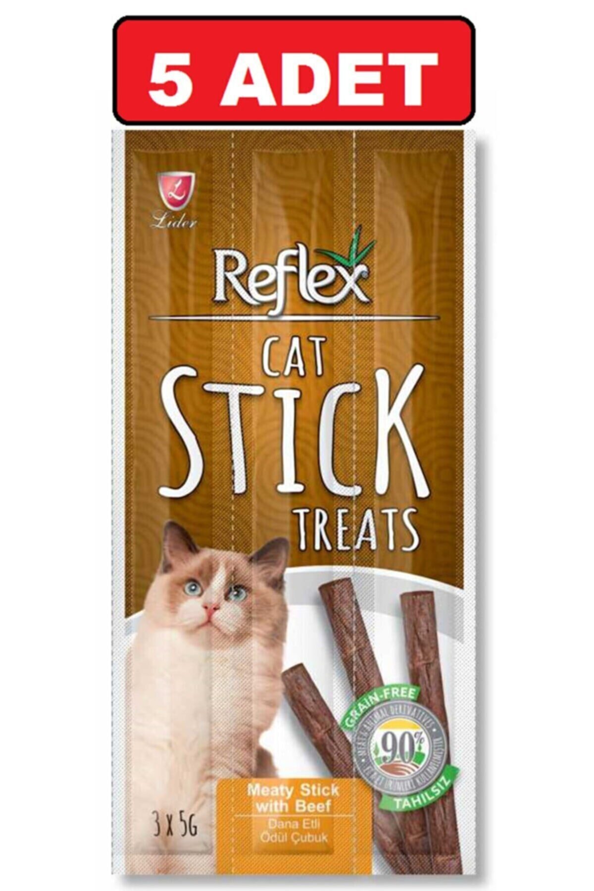 Reflex Cat Stick Dana Etli Beef (3 X 5g) 5 Adet Kedi Ödül Çubuk