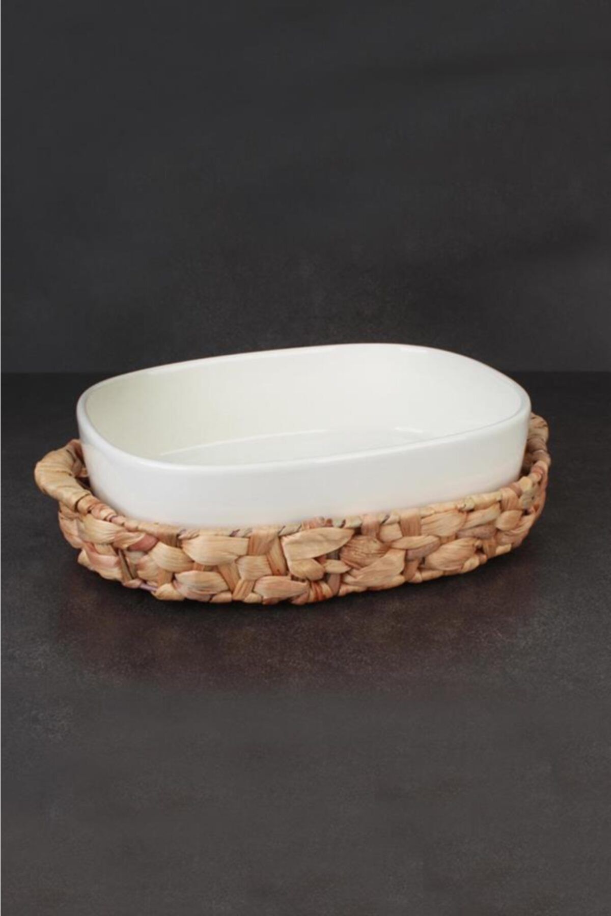 ACAR Porselen Hasır Sepetli Fırın Kabı 33x20 Cm Hay-010378/6