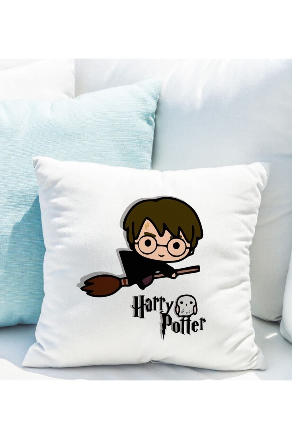 Hediye Deposu Harry Potter Baskılı Beyaz Yastık