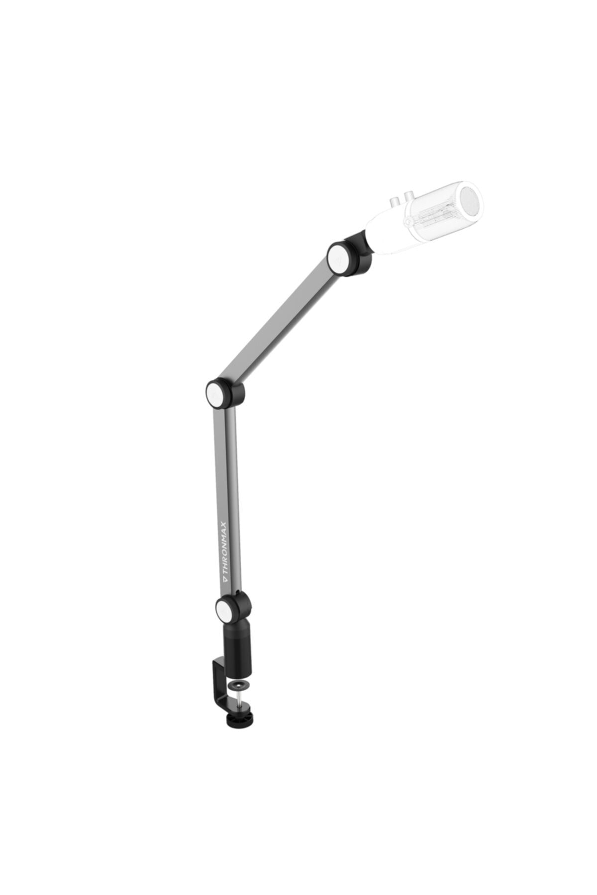 Thronmax S1 Caster Boom Stand Siyah 3m Type-c Usb 360° Ayarlanabilir Kablo Klipsli Mikrofon Standı