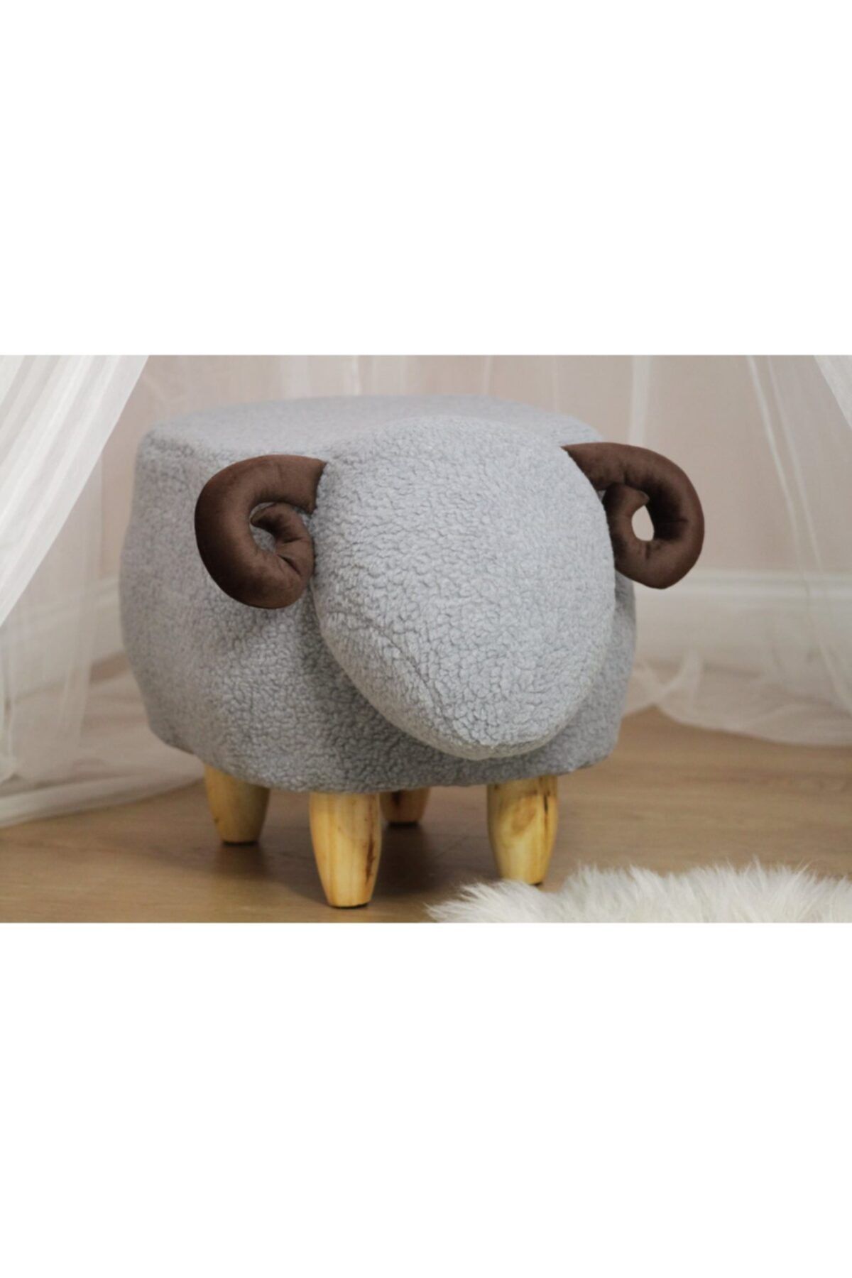 Bijuland Home Sevimli Koç Peluş Çocuk Taburesi
