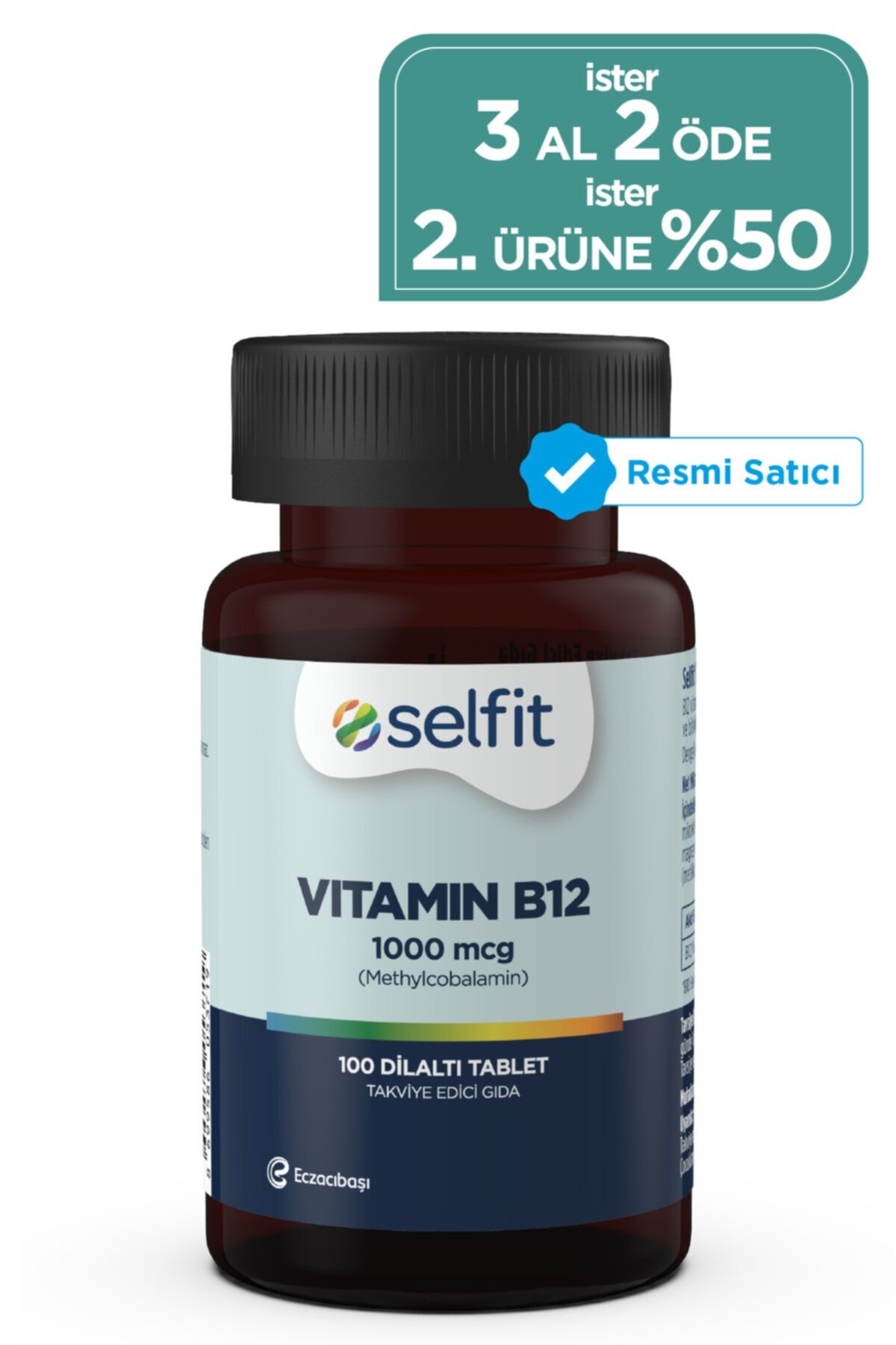 Eczacıbaşı Selfit B12 VİTAMİN 1000 MCG 100 DİLALTI TABLET - SKT: 10.2023