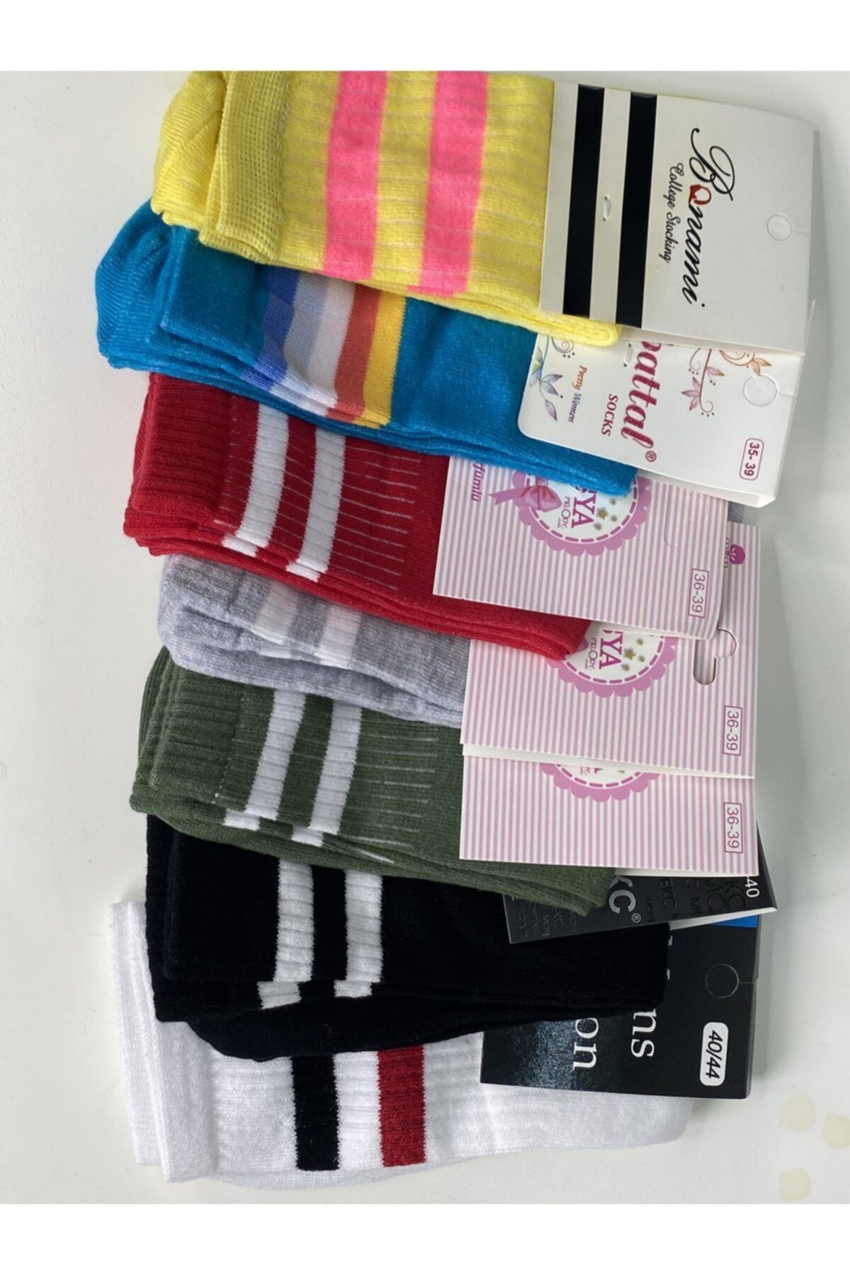 GRİLAND Unisex 6'lı Çemberli Kolej Desen Renkli Çorap