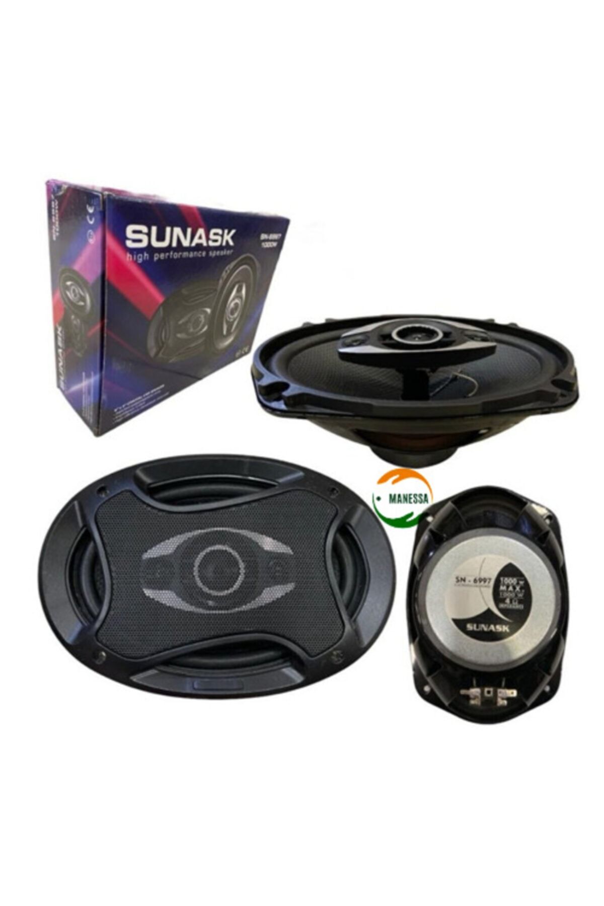 Driven Sunask Oval Oto Hoparlör 1000 Watt 4 Yollu 2 Adet Oval Araba Hoparlörü