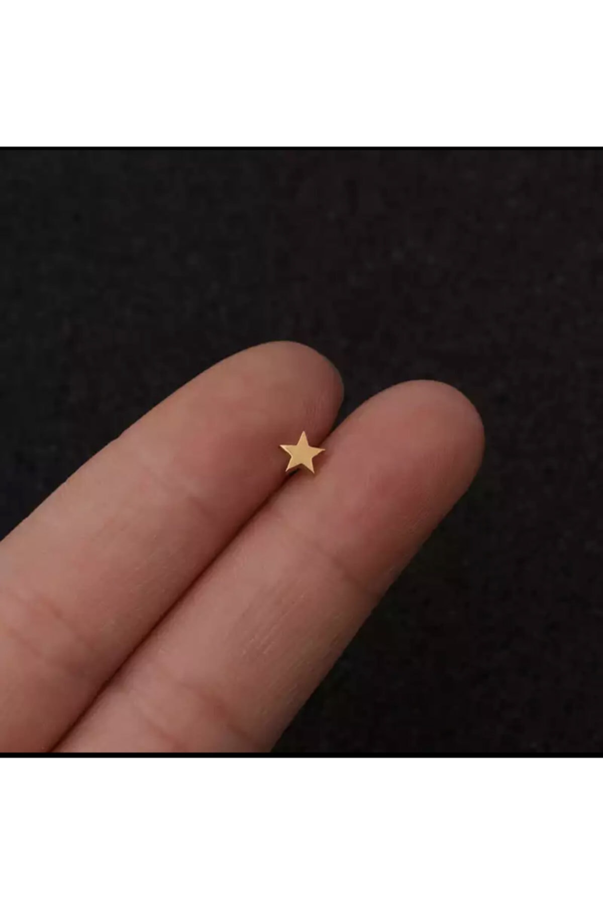 TAKIKRALI Taşsız Gold Yıldız Detay Cerrahi Çelik Tragus Helix Kulak Piercing