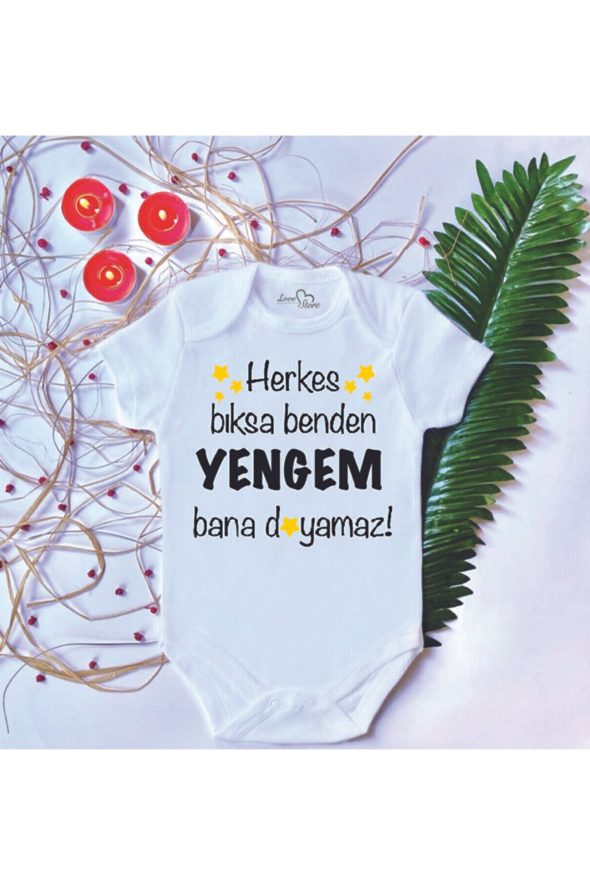 Limon Unisex Bebek Baskılı Yenge %100 Pamuklu Çıtçıtlı Body Zıbın