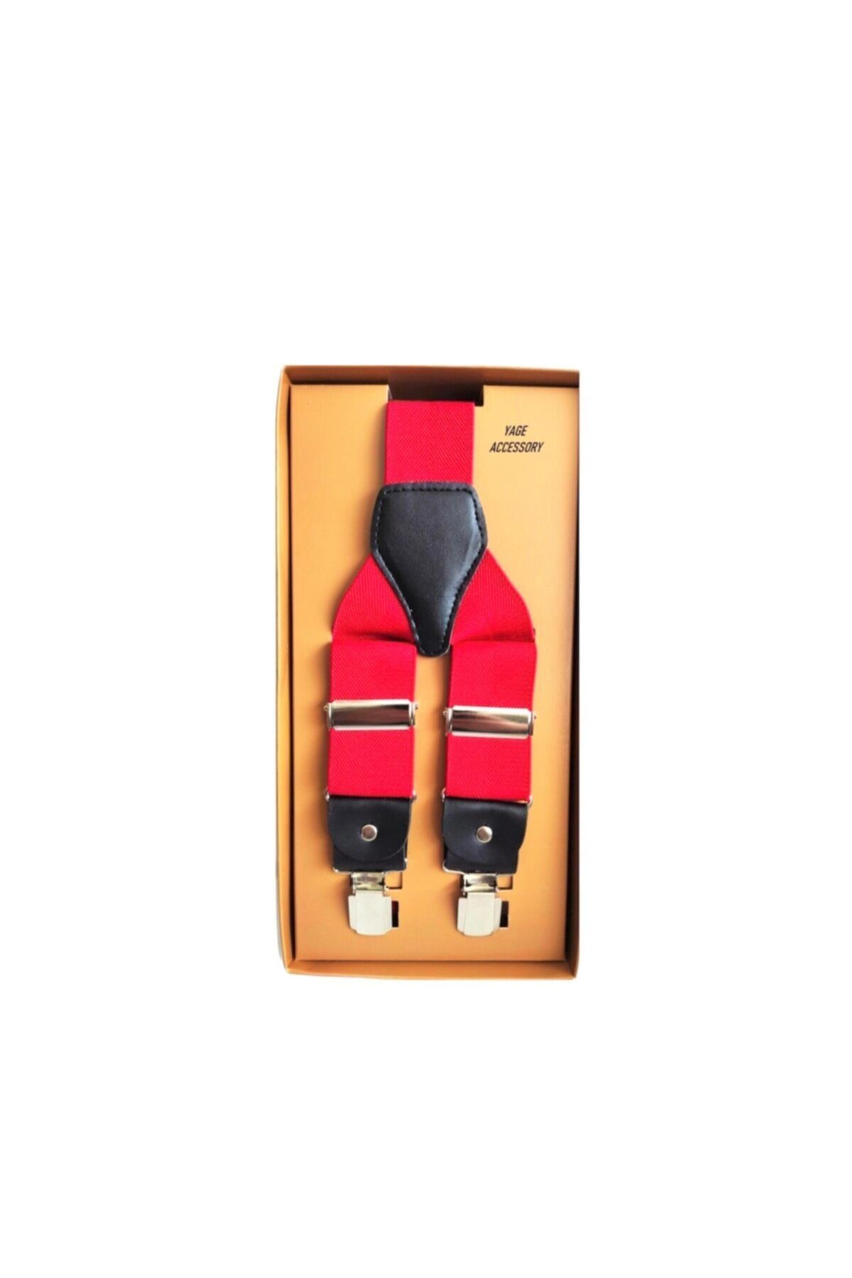 Yage 3,5 cm Unisex Kırmızı Pantolon Askısı