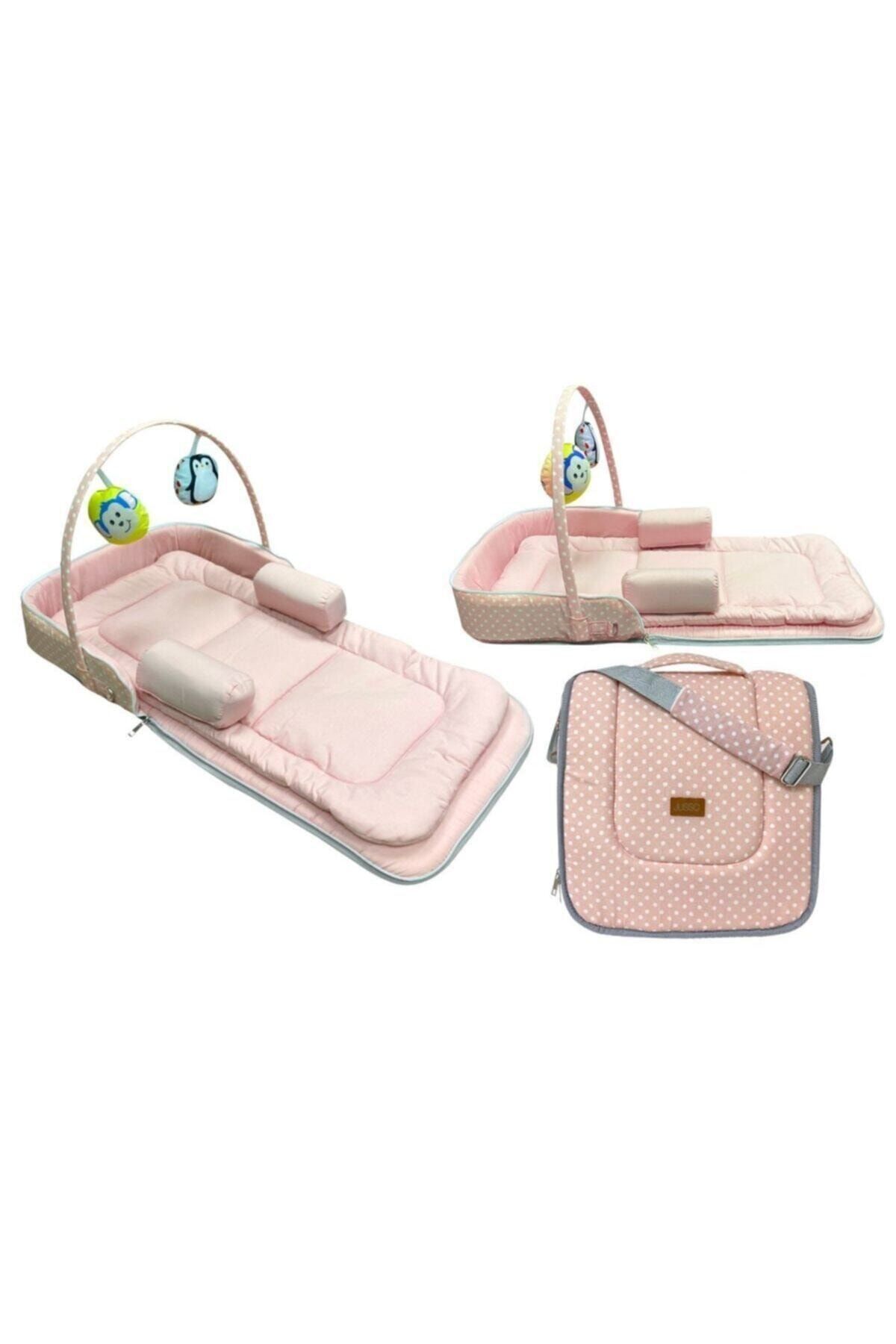 Jusso Çok Amaçlı Portatif Bebek Yatağı 75x40 Cm - Pembe