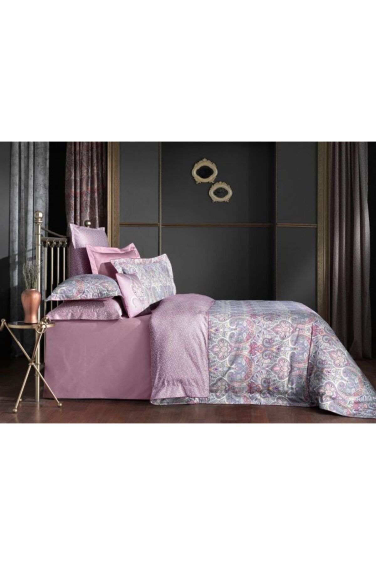 Sarev Büyük Ebat Isfahan Nevresim Takımı King Size Pembe V2