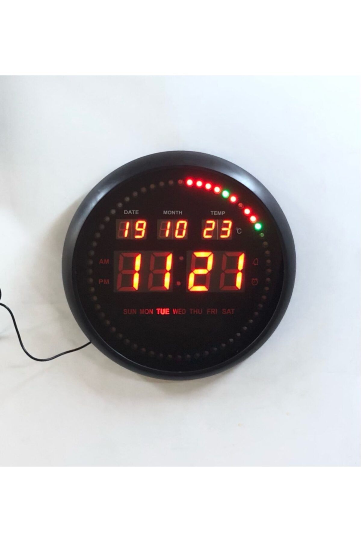 Enarose 3d E2802 Ithal Elektrikli Renkli Fonksiyonlu Led Dijital Duvar Saati