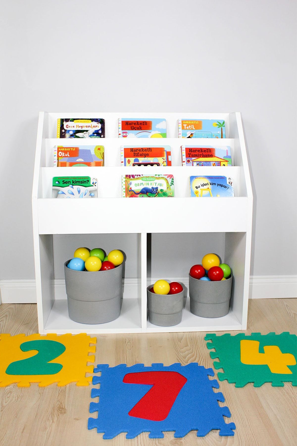 CARNİELLA Bebek - Çocuk Odası Montessori 3 Kademeli Kitaplık